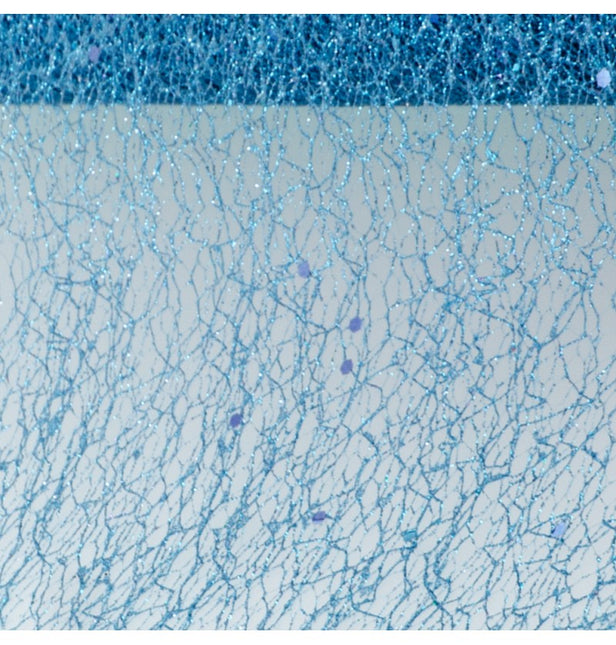 POLARNA NIEBIESKA BŁYSZCZĄCA WSTĄŻKA NA STÓŁ 10CM X 5M