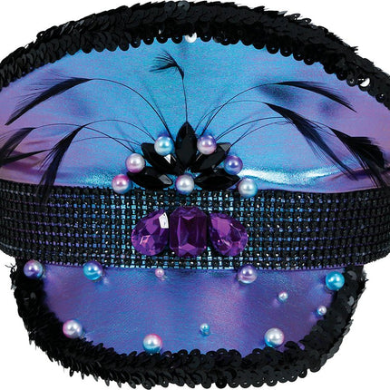 Police purple hat with feathers, adult van Fiestas Guirca koop je bij Partywinkel