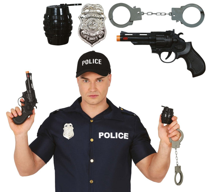Politie Accessoireset 4 delig - Partywinkel - 8434077166178