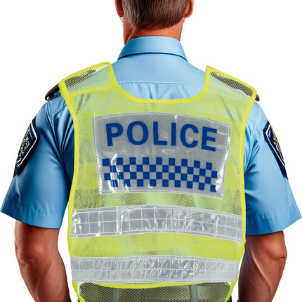Politie Vest Blauw Geel van Fiestas Guirca koop je bij Partywinkel