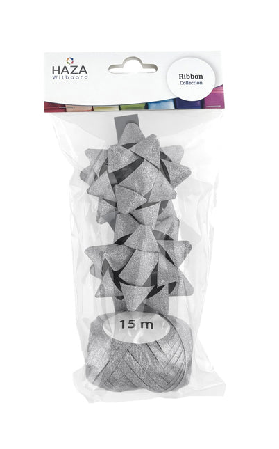 Zestaw combi Polyband w kolorze srebrnym brokatowym (1 jajko, 2 rozety)