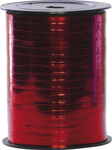 Taśma poliestrowa metaliczna czerwona (250mx5mm)