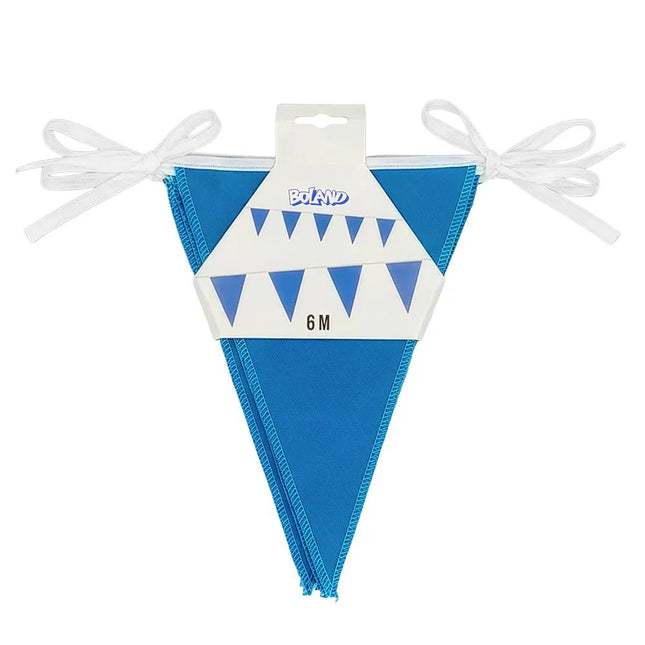 Polyester vlaggenlijn blauw (26 x 18 cm)(6 m) van Boland koop je bij Partywinkel