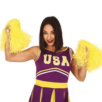 Pom - Pom Geel 80cm 2st van Fiestas Guirca koop je bij Partywinkel