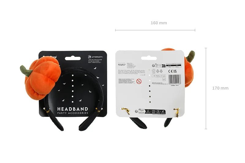 Pompoen Haarband Zwart Oranje van Partydeco koop je bij Partywinkel
