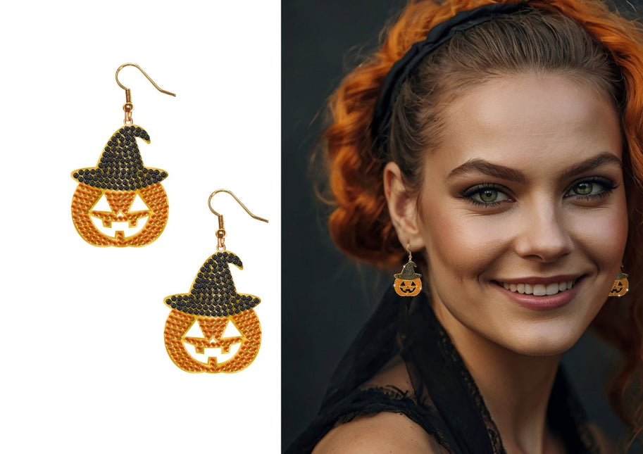 Pompoen Oorbellen Oranje 2cm van Fiestas Guirca koop je bij Partywinkel