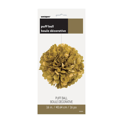 Pompon Goud 40cm van Unique koop je bij Partywinkel