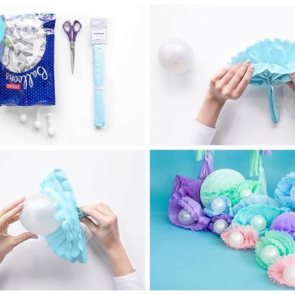 Pompon Lichtblauw 25cm van Partydeco koop je bij Partywinkel