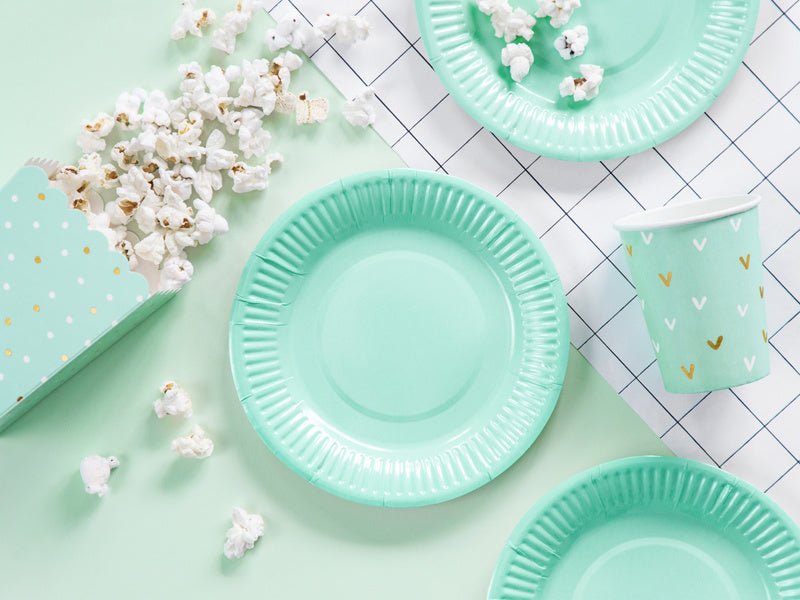 Popcorn Bakjes Mint Groen 12,5cm 6st van Partydeco koop je bij Partywinkel