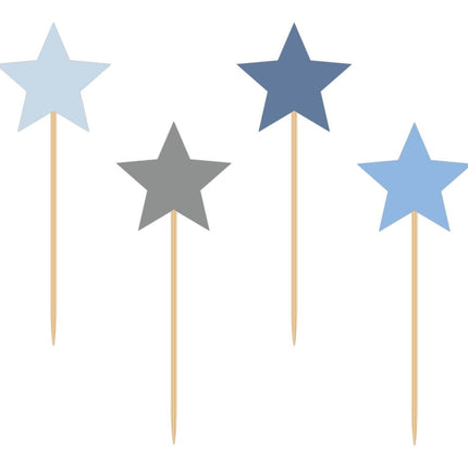 Prikkers Ster 4cm 8st van Haza Witbaard koop je bij Partywinkel