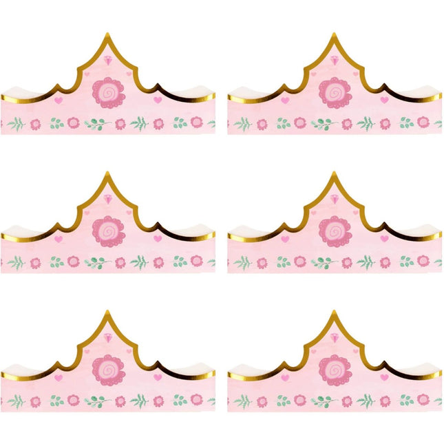 Prinses Kroon Roze 60cm 6st van Folat koop je bij Partywinkel