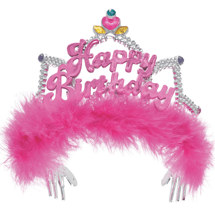 Prinsessen Kroontje Happy Birthday Roze van Unique koop je bij Partywinkel
