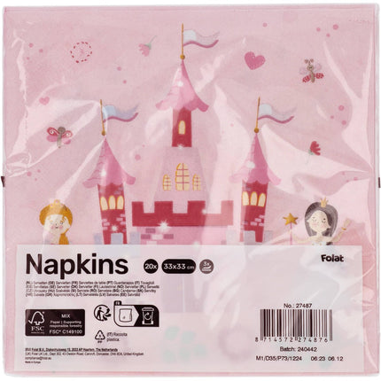 Prinsessen Servetten 250ml 20st van Folat koop je bij Partywinkel