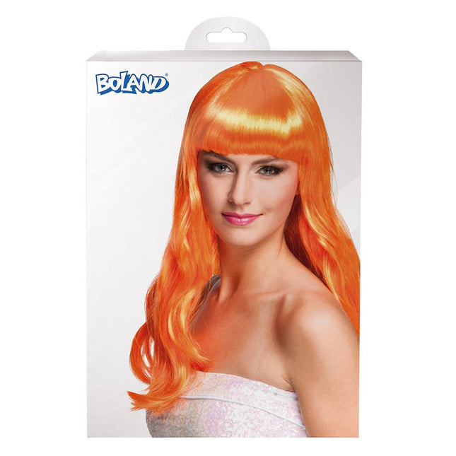 Pruik Lang Haar Oranje van Boland koop je bij Partywinkel