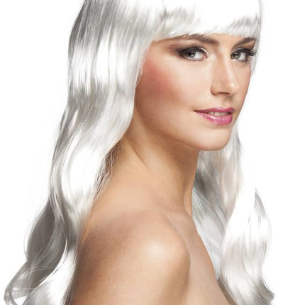 Pruik Lang Haar Wit van Boland koop je bij Partywinkel