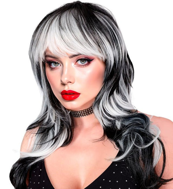 Pruik Vampier Dame Zwart/Wit van Widmann koop je bij Partywinkel