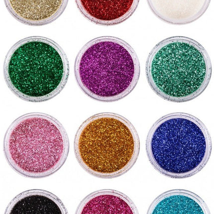 PXP Glitter Poeder Set 2,5gr 12st van PXP Professional Colours koop je bij Partywinkel