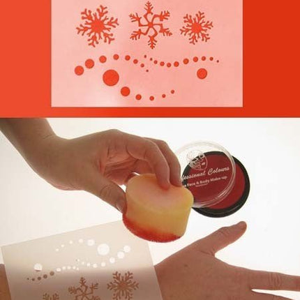 PXP Schmink Sjabloon Face Paint Sneeuwvlokken 12x13cm van PXP Professional Colours koop je bij Partywinkel