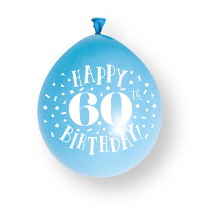 10 szt. balonów lateksowych „Happy 60th Birthday”, 23 cm
