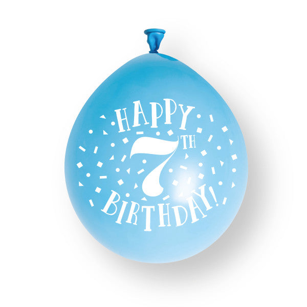 10 sztuk balonów lateksowych Happy 7th Birthday 23 cm