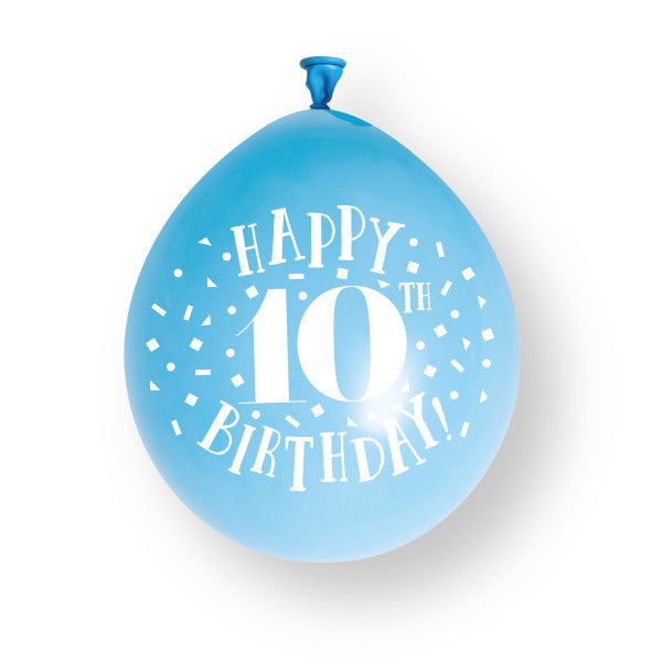 10 sztuk balonów lateksowych Happy 10th birthday 23 cm