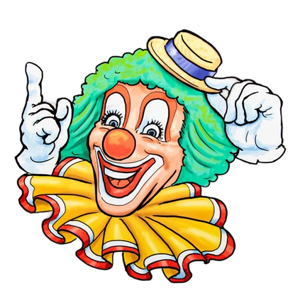 Raamsticker Clown Gele Hoed 40cm van PartyXplosion koop je bij Partywinkel