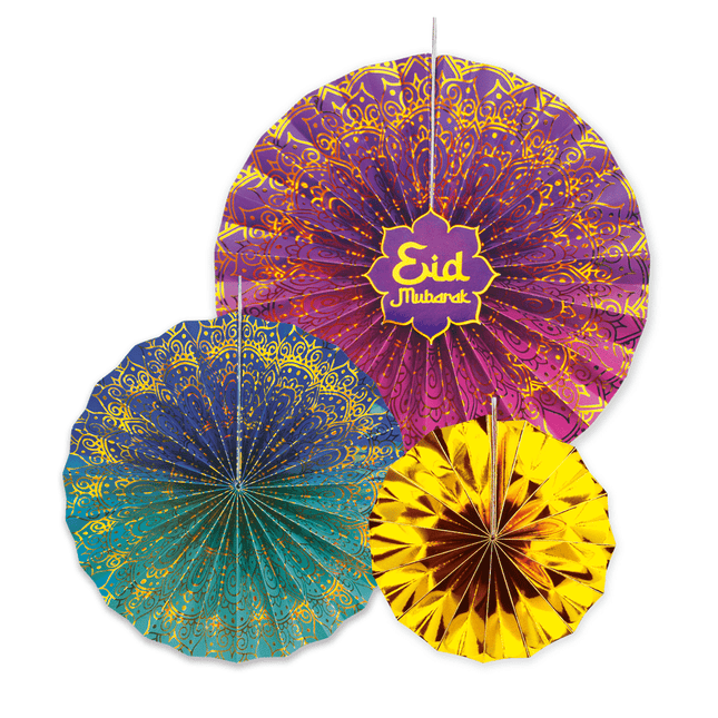 Ramadan Papieren Waaiers Eid Mubarak 3st van WeFiesta koop je bij Partywinkel