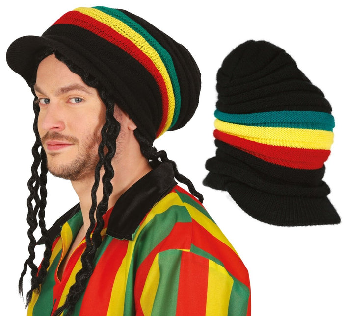 Rasta Muts Met Vizier - Partywinkel - 8434077138182