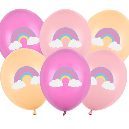 Regenboog Ballonnen 30cm 6st - Partywinkel - 5904555046818