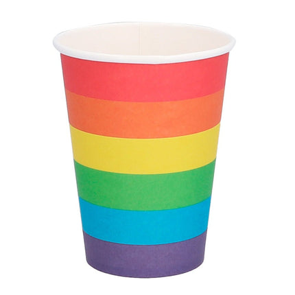 Regenboog Bekers 210ml 8st van Boland koop je bij Partywinkel