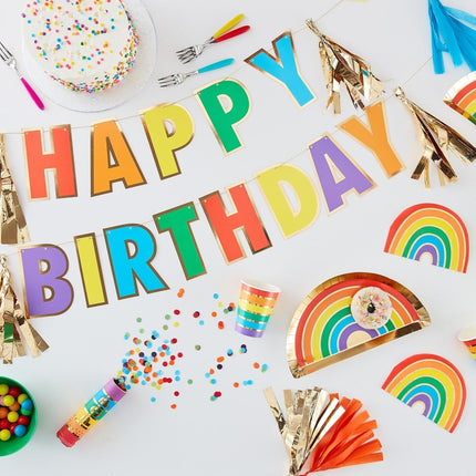Regenboog Happy Birthday Letterslinger 3m van Ginger Ray koop je bij Partywinkel