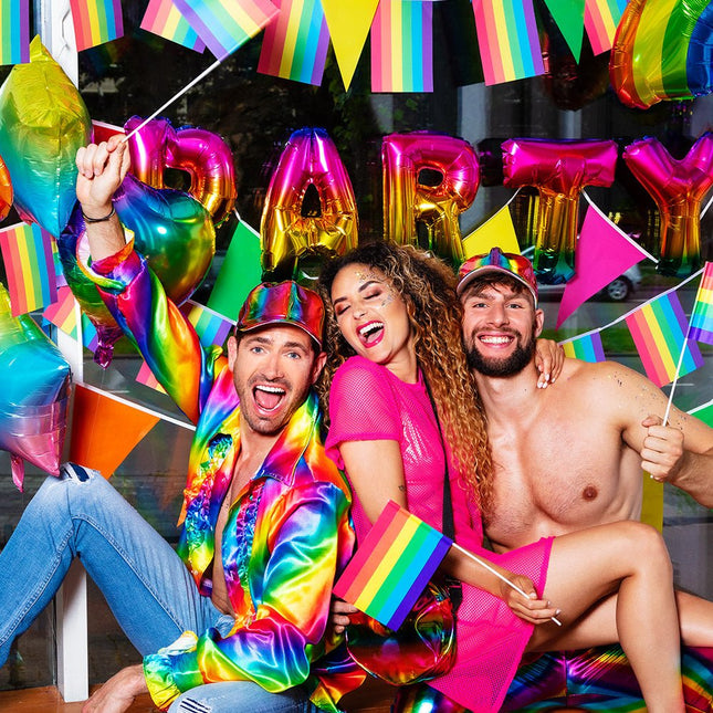 Regenboog Helium Ballon Hart Leeg 45cm van Boland koop je bij Partywinkel