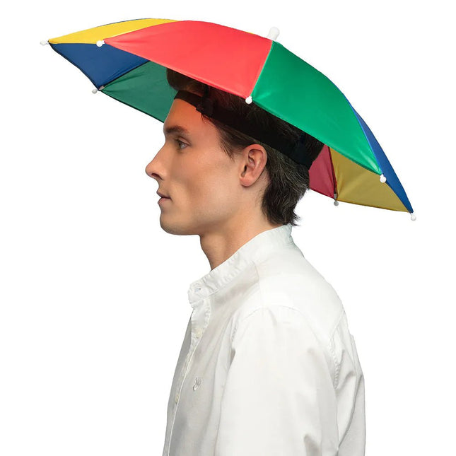 Regenboog Hoed Paraplu - Partywinkel - 8712026330420