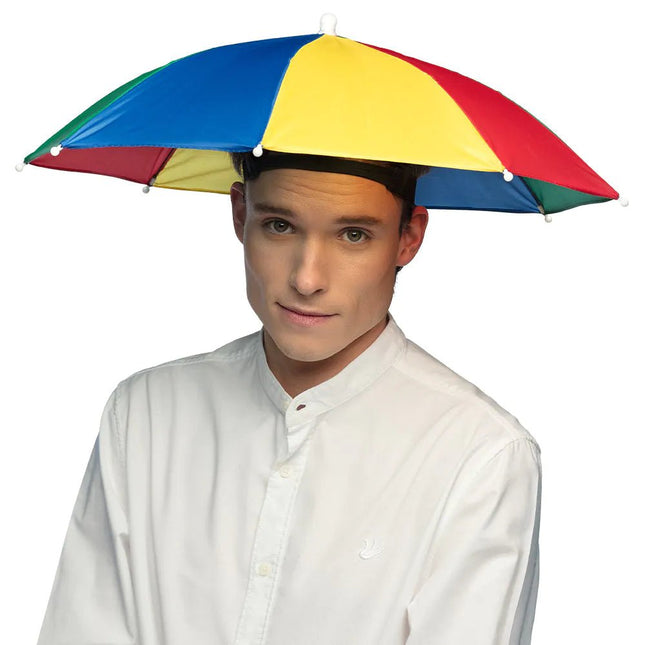 Regenboog Hoed Paraplu - Partywinkel - 8712026330420