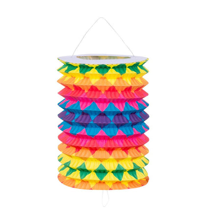 Regenboog Lampionnen Trek 16cm 12st van Boland koop je bij Partywinkel