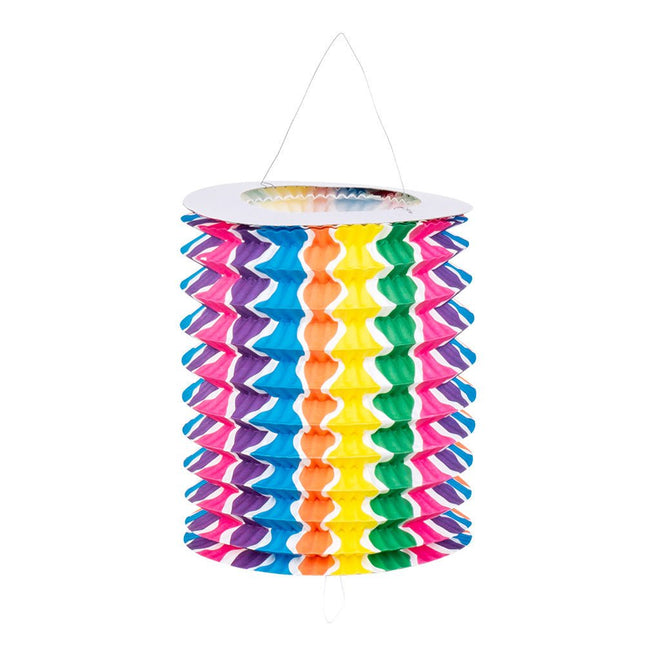 Regenboog Lampionnen Trek 16cm 12st van Boland koop je bij Partywinkel