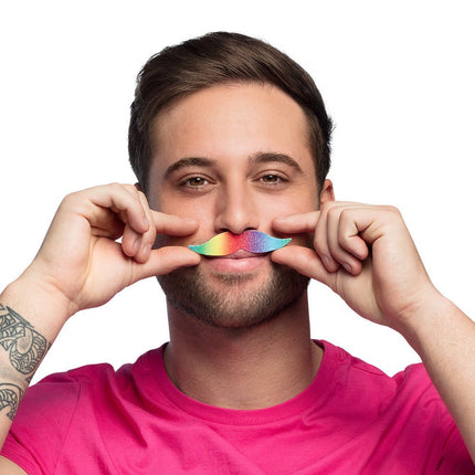 Regenboog Nep Snor Fantasy 6st van Boland koop je bij Partywinkel