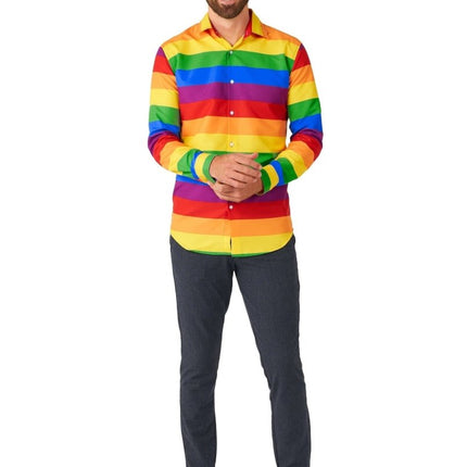 Regenboog Overhemd Heren Suitmeister van Suitmeister koop je bij Partywinkel