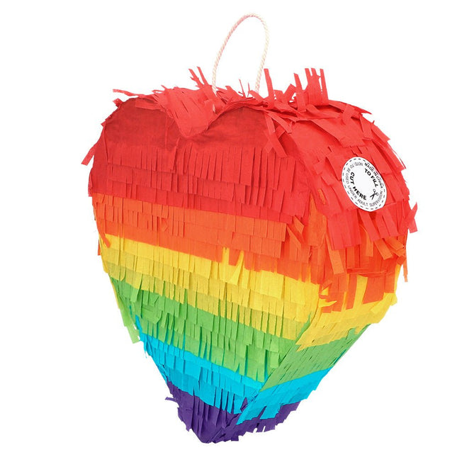 Regenboog Pinata Hart 20cm van Boland koop je bij Partywinkel