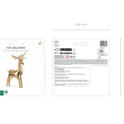 Rendier Ballon Goud 83cm van Partydeco koop je bij Partywinkel