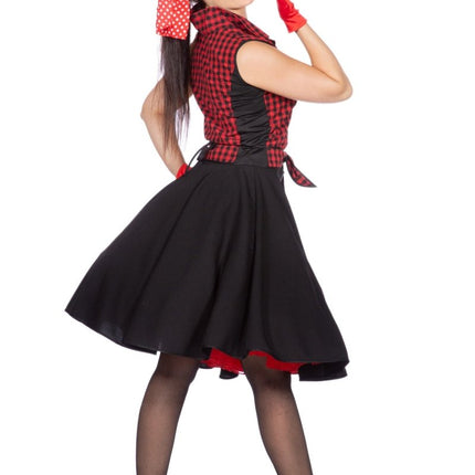 Rock N Roll 50S Jurk Zwart Rood Dames van Wilbers & Wilbers koop je bij Partywinkel