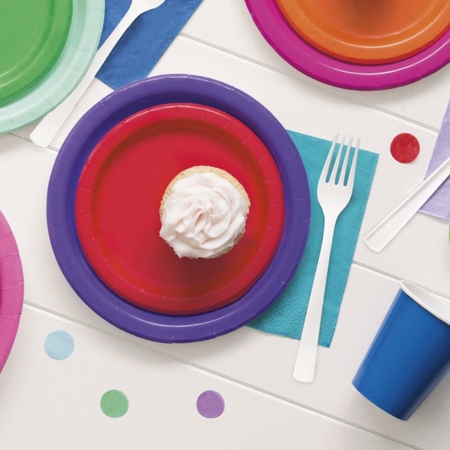 Rode Borden Rond 17,5cm 8st van Unique koop je bij Partywinkel