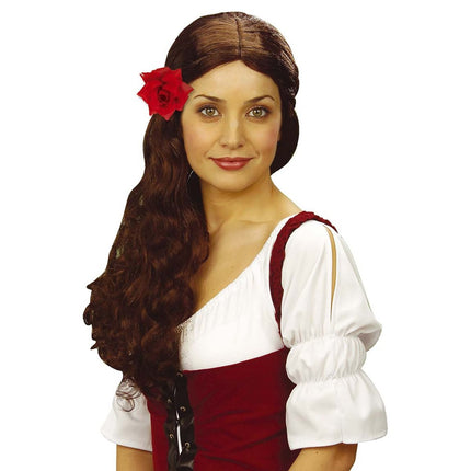 Rode Haarbloem Roos 10cm van Widmann koop je bij Partywinkel