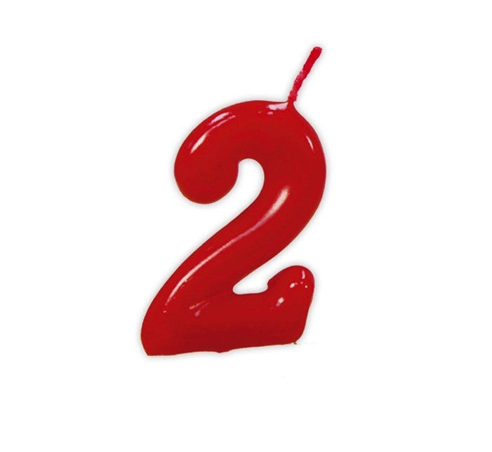 Rode Kaars 2 Jaar 5,5cm van Fiestas Guirca koop je bij Partywinkel