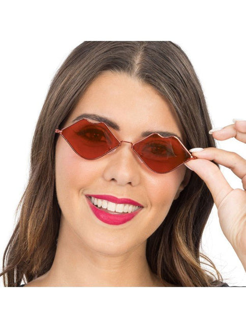 Rode Lippenbril 14,5cm van CHAKS koop je bij Partywinkel