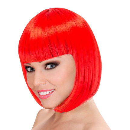 Rode Pruik Bob Met Pony van Widmann koop je bij Partywinkel