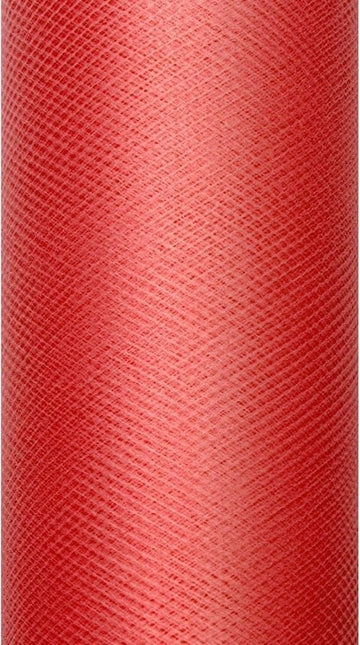 Rode Tule Rol 30cm 9m van Partydeco koop je bij Partywinkel