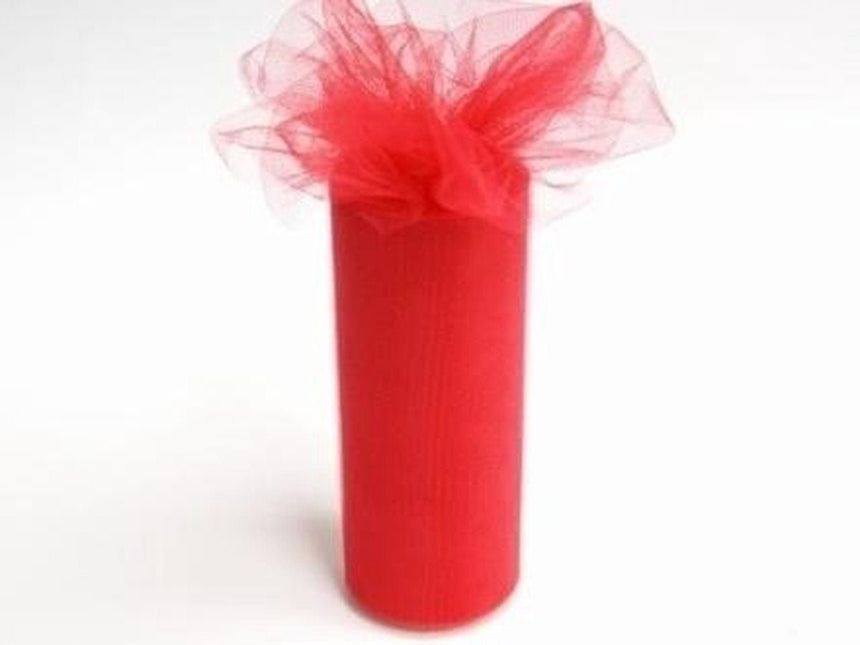 Rode Tule Rol 30cm 9m van Partydeco koop je bij Partywinkel