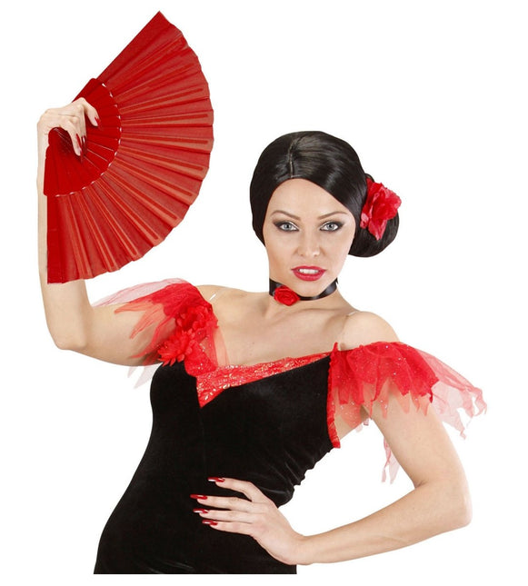 Rode Waaier Stof van Widmann koop je bij Partywinkel