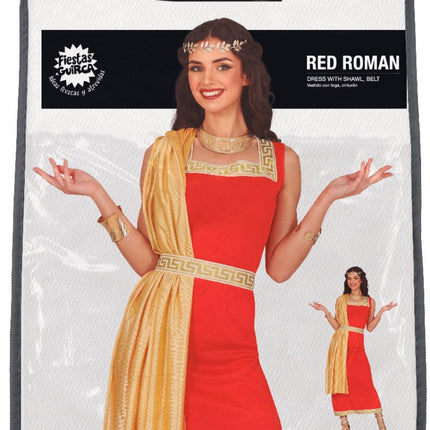 Romeins Kostuum Rood Dames - Partywinkel - 8434077861370